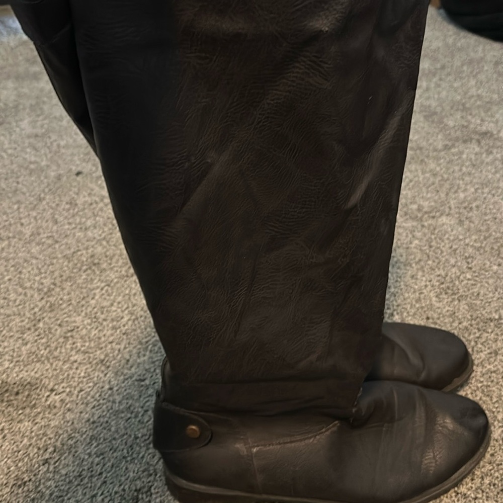 Brown knee high boots